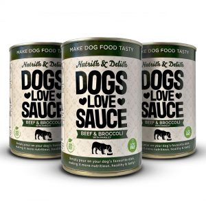 3 pack of dogs love sauce beef pour on